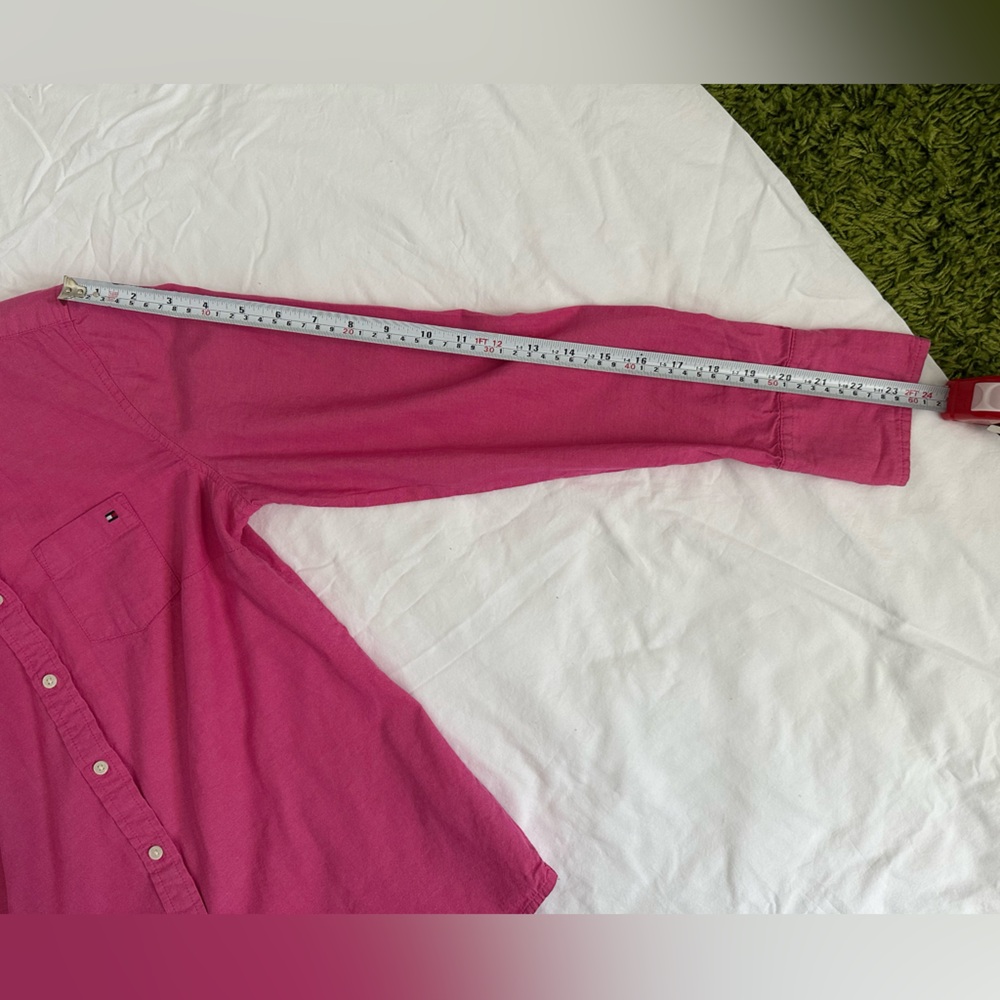 Tommy Hilfiger Women’s Vibrant Pink Button Down Shirt - Picture 6 of 10